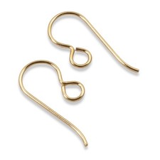 Gold Filled Ear Wires, 14/20 Regular Loop, USA Made Earring Hooks, 4-Pack