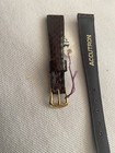 Bulova Accutron 15mm  Crocodile Brown Leather Band Gold Plated Buckle Band — photo 4