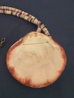 Vintage Shell Necklace Inlaid Amethyst & Abalone Beaded Pendant Stunning  — photo 7
