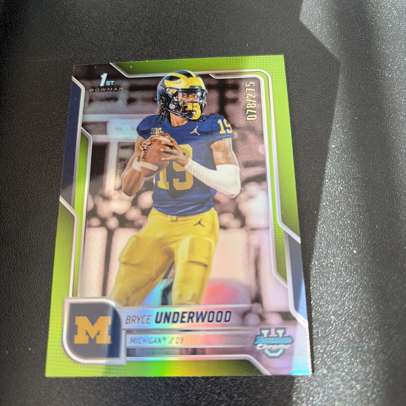 2025 Bowman Chrome University BRYCE UNDERWOOD Lime Green Refractor 1st /275