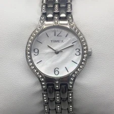 Timex Womens Watch 27mm Silver Tone Stainless Steel Band T2P265 New Battery