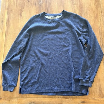 Essentials by Seven Apparel Men Crewneck Large Navy Waffle Knit NEW Layering