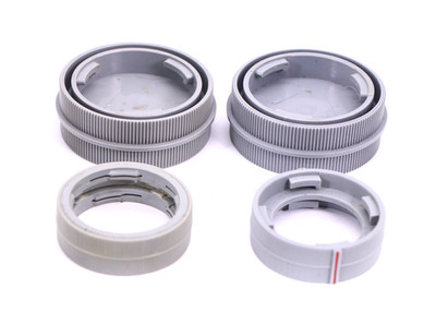 Lot of 2 Leitz Leica M 141836 & 2 R Dual Side Rear Lens Caps grey Bundle