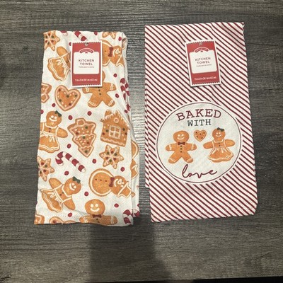 (2) TOWELS..KITCHEN-HAND..15'' X 25''. BAKED WITH LOVE--GINGER BREAD COOKIES