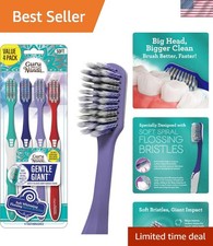 Gentle Giant Soft Toothbrush 4 Count - Achieve a Brighter Smile Effortlessly