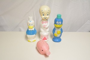 1960s Soaky Character Bottle Lot Casper Woody Donald Pig Empty Bottles