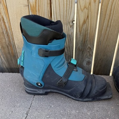 Scarpa T2X 3-Pin 75mm Telemark Ski Boots Blue Teal Size 12 Mens