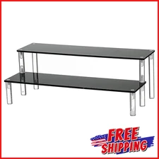 2 TIER CUPCAKE DISPLAY STAND Clear Shelf Food Makeup Riser Decoration Stand
