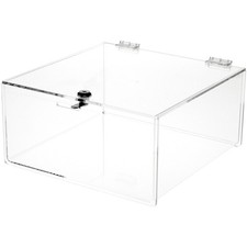 Plymor Clear Acrylic Locking Countertop Display Case, 6" H x 12" W x 12" D