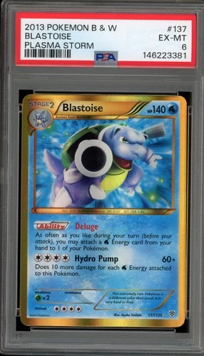 Pokemon Blastoise Plasma Storm Holo Secret Rare #137 PSA 6