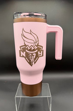 NWT WNBA NY New York Liberty  40oz Voyager with Sip and Straw Lid Pink Gold