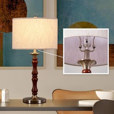 Lámpara de Mesita de Noche Dormitorio Moderna Lámpara de Escritorio con Interruptor Regulable y Bombilla Minimalista