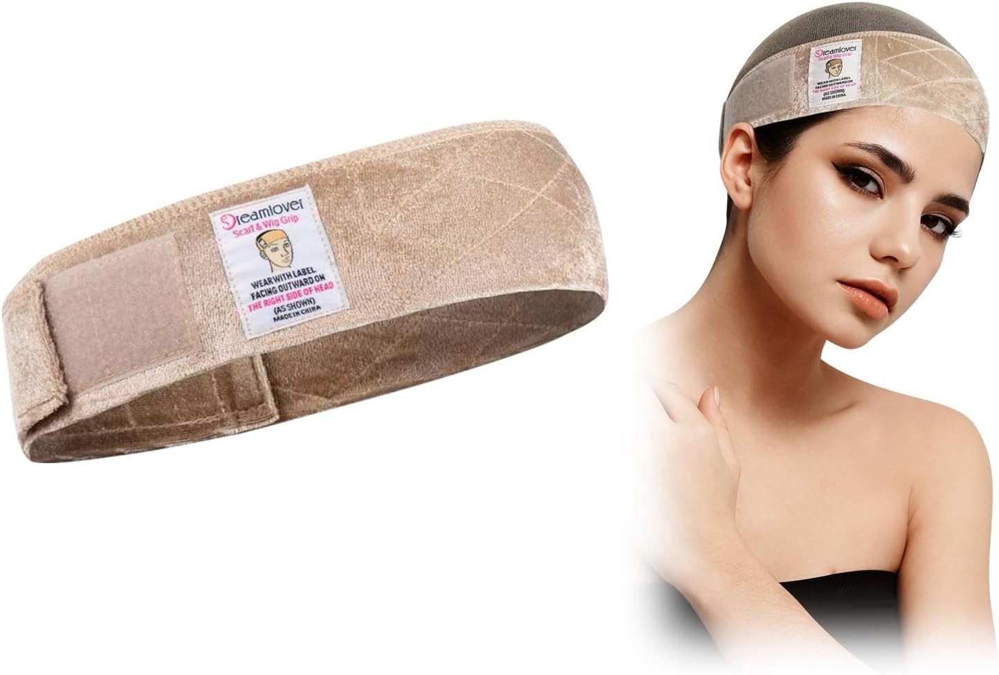 Dreamlover Wig Grip Headband, Non Slip Wig Grip Band for Women, Tan