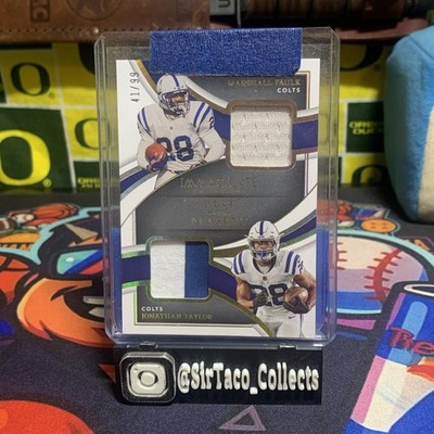 2022 Immaculate Marshall Faulk Jonathan Taylor Past Present Dual Patch /99 Colts