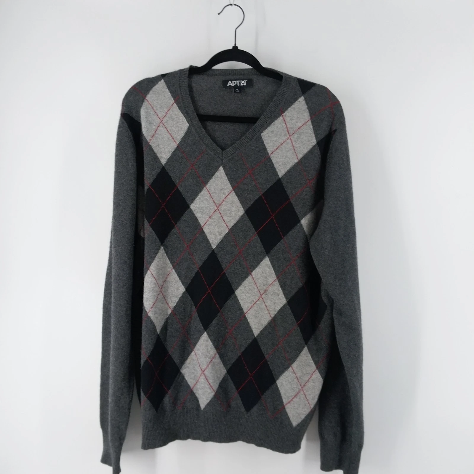 Apt.9 55% Silk 45% Cashmere V-neck Sweater Mens Size XL Long Sleeve Pullover