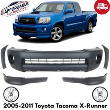 Front Bumper Cover Primed Fog Lights Kit For 2005-2011 Toyota Tacoma X-runner