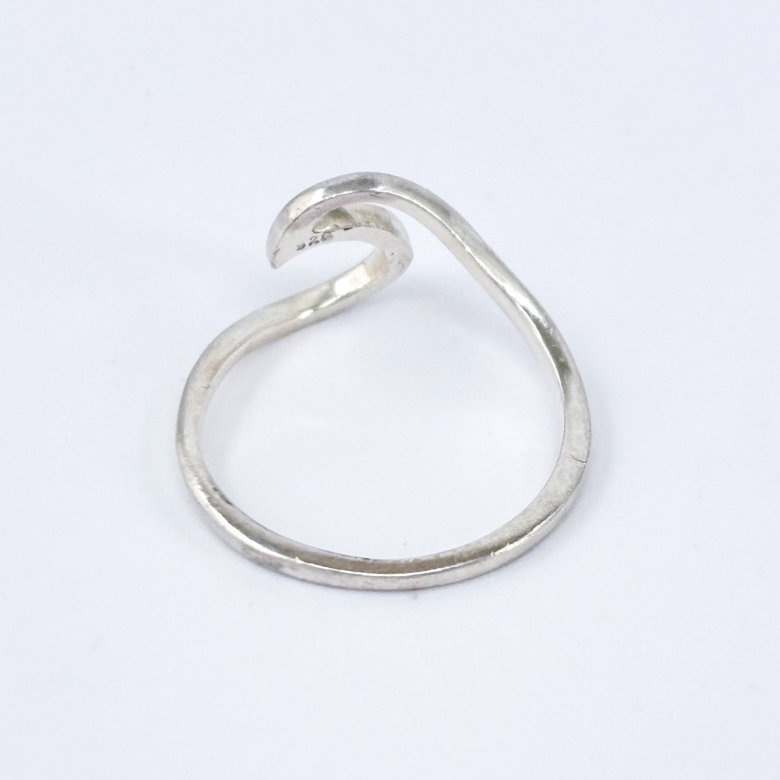 Vintage Sterling Silver 925 Stackable Wave Ring S… - image 5