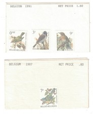 4 1987 & 1991 BELGIUM BIRD STAMP MNH