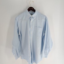 L. L. Bean Wrinkle Resistant Classic Button-Down Dress Shirt Light Blue Size 33
