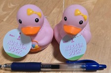 Pink Easter Rubber Ducks Lot of 2 NEW