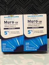 2X Bausch & Lomb Muro 128 Ointment Four 1/8oz Tubes Total 1/2oz Exp 07/25
