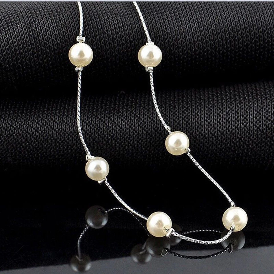 Damen Silber Halskette Schmuck eleganten Charme Geschenk - Bild 2 von 4