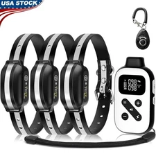 3 Dog Shock Collar Remote Waterproof Bark Training Adjustable Sensitivity Levels
