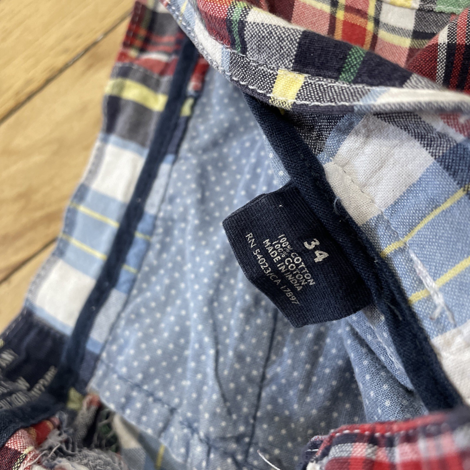 Old Navy Surplus Madras Plaid Patchwork Shorts Me… - image 6