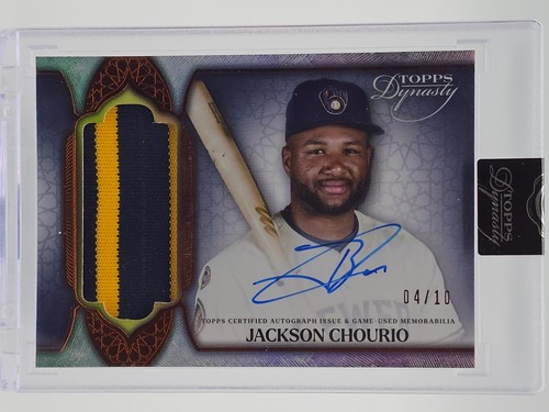 JACKSON CHOURIO 2025 TOPPS DYNASTY AUTO PATCH /10 #DAP-JC3 BREWERS Q3824
