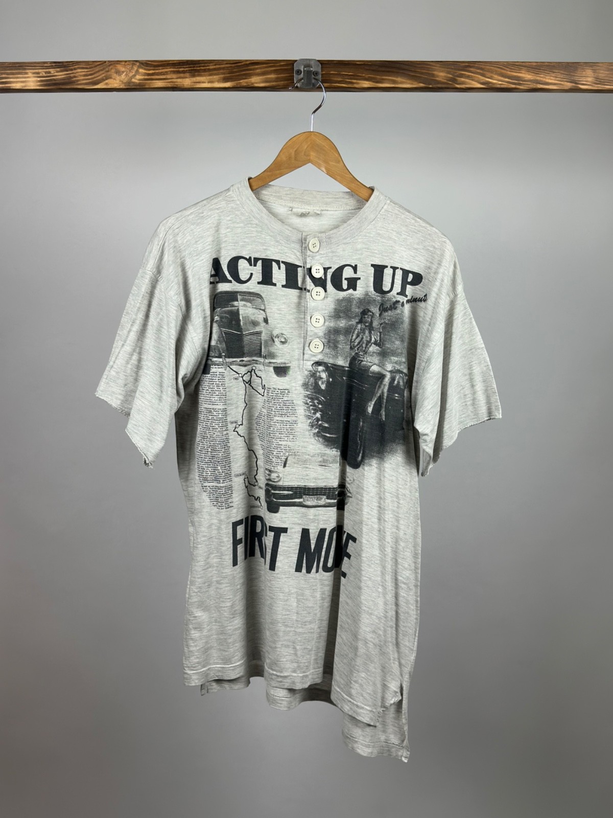 Vintage 1990s Acting Up Graphic Movie Henley T-Shirt