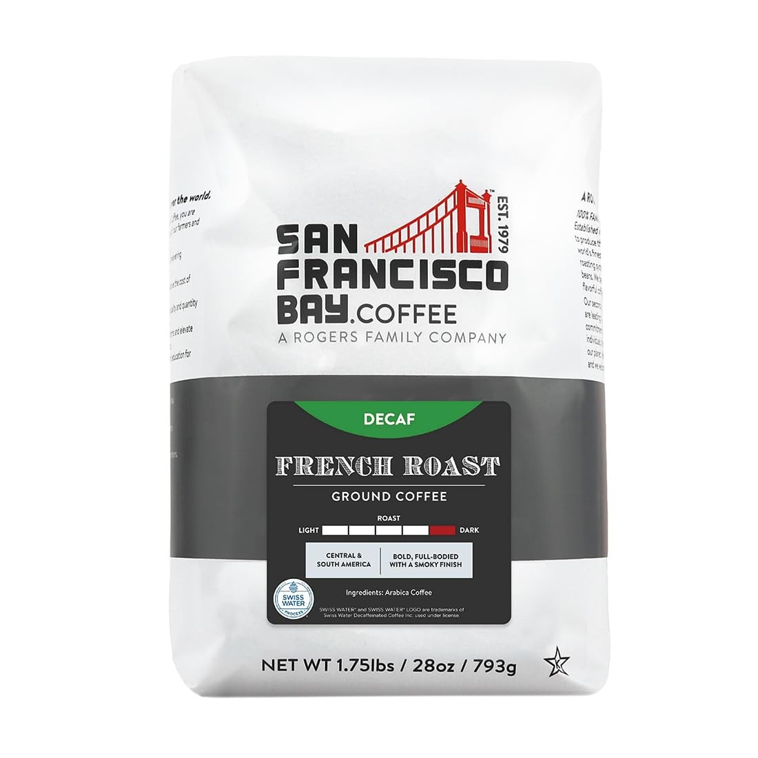 San Francisco Bay Coffee DECAF French Roast Ground Coffee, 2
