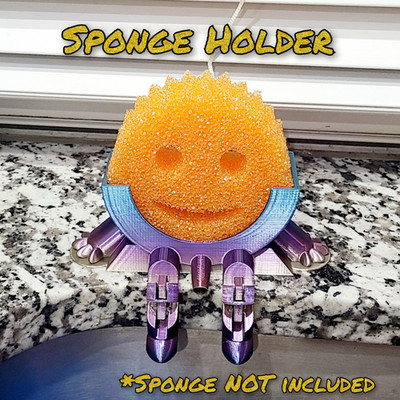 *Choose Color* 3D Printed Sponge Daddy Holder Kitchen Organization Smiley Face