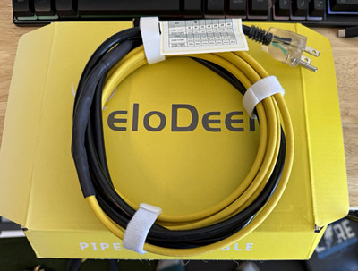 YeloDeer Self-Regulating Pipe Heat Cable Cord 8ft 120V Yellow/Black
