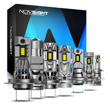 NOVSIGHT H7 LED Headlight Bulbs Super Bright with Free 501 T10 Halogen Replace