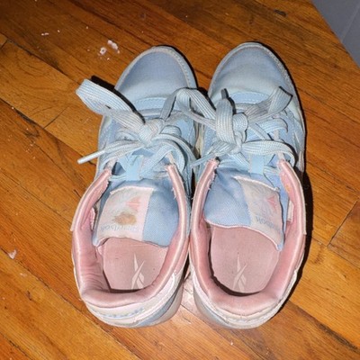 Reebok Girls Blue Pink Lace Up Sneakers Athletic Shoes US Size 3