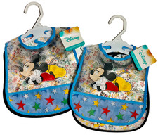 Disney Baby Mickey Mouse Team 4 Crumb Catcher Bibs Toddler Water Resistant New