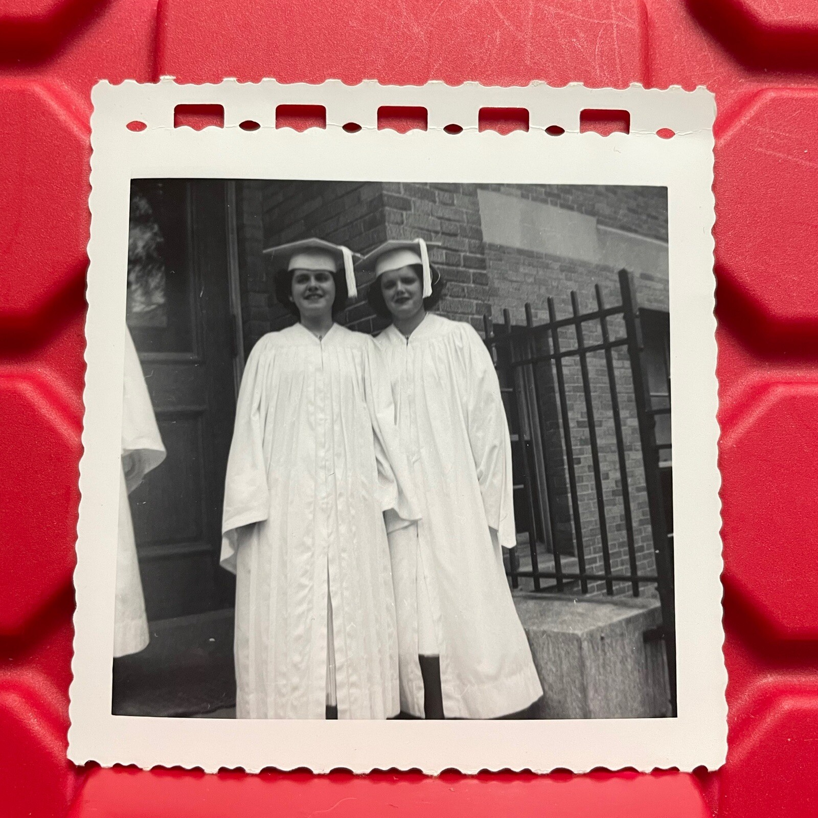 Women In Graduation Cap And Gowns 3 1/2 x 3 5/8 Photograph H Pre Owned Vtg 40s
