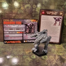 Battletech Miniatures Dragon Fire + Pilot, Mech Cards - Black Remnant
