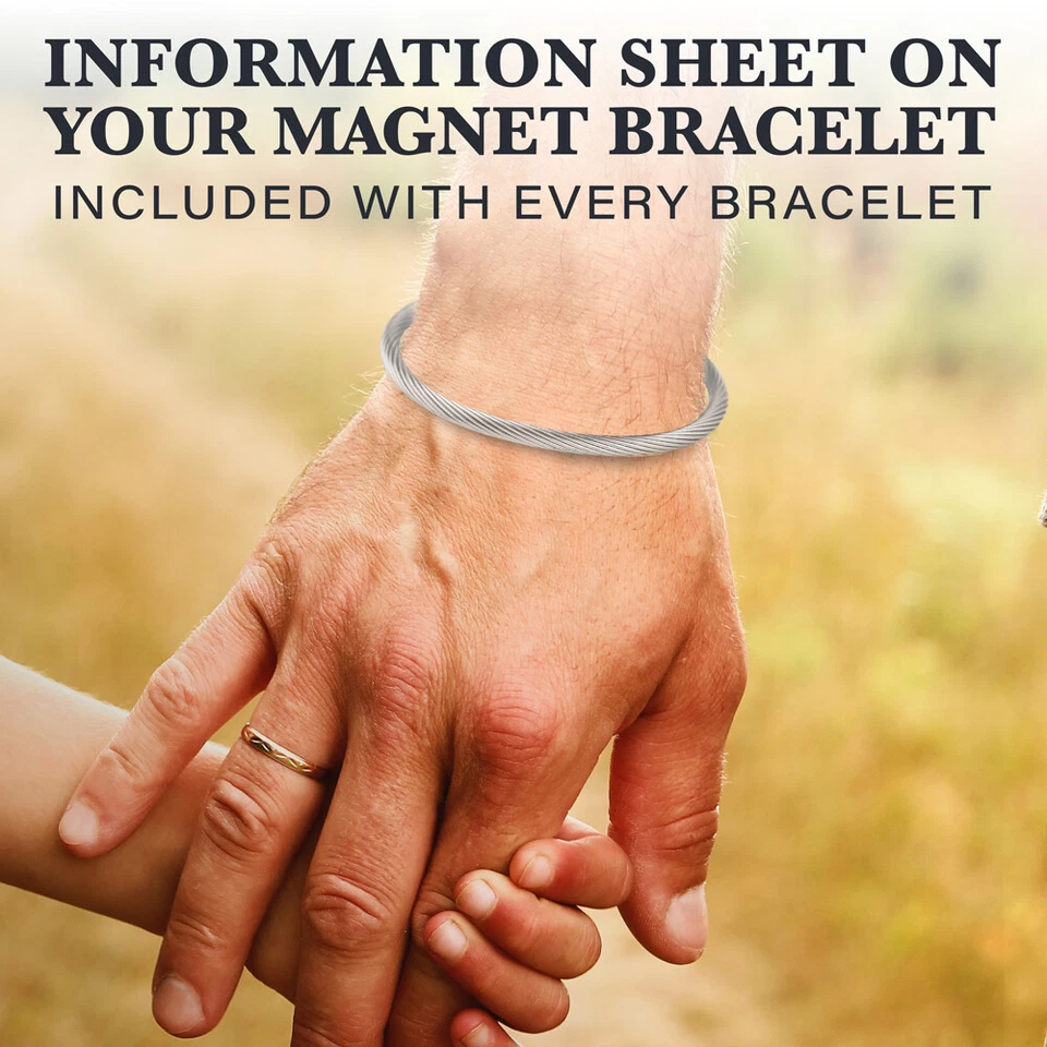 New Magnetic Bracelet High Power Pain Magnets Stainless Steel Wire Silver End - Image 4 of 4