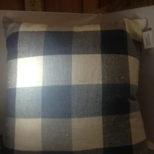 Square Check Pillow Blue/White - Threshold