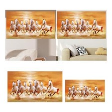 Seven Horses Canvas Painting 7 Running Horses Wall Art for Study Room Indoor