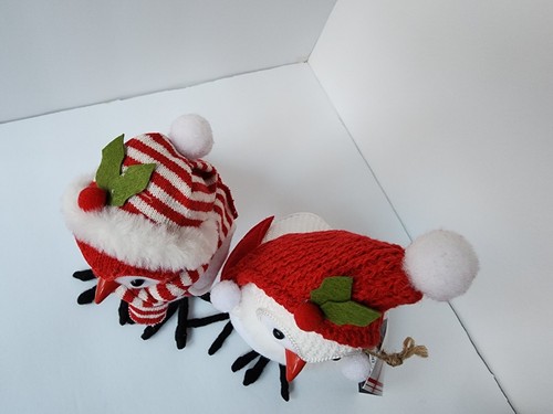 Winter Weihnachten Urlaub Bauernhaus dekorativ 7" Stoff Vögel große Mengen 2er Set. - Bild 6 von 8