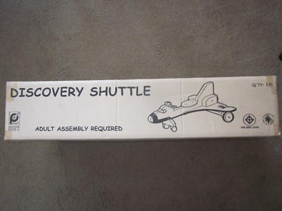 Pintoy Sit On Wood Discovery Space Shuttle on Wheels Toy ~ VINTAGE NEW in BOX