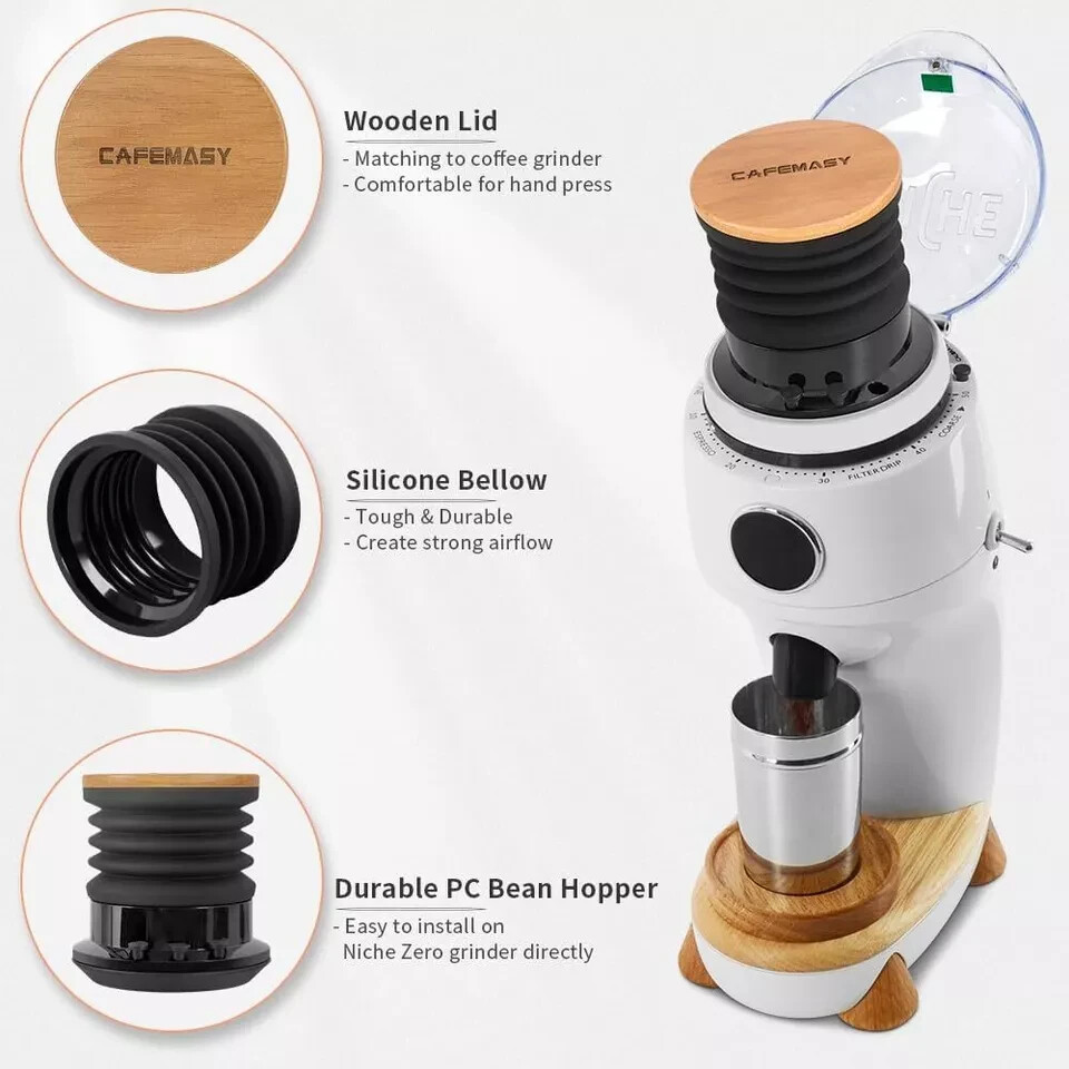 CAFEMASY Single Dose Hopper Compatible with Niche Zero Coffee Grinder Black