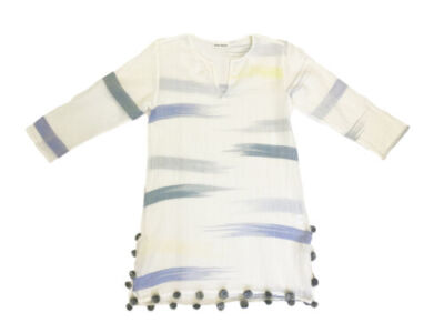 ROBERTA ROLLER RABBIT Damen Natürliche Sag Harbor Mit Quasten Kurta 125 $ Neu