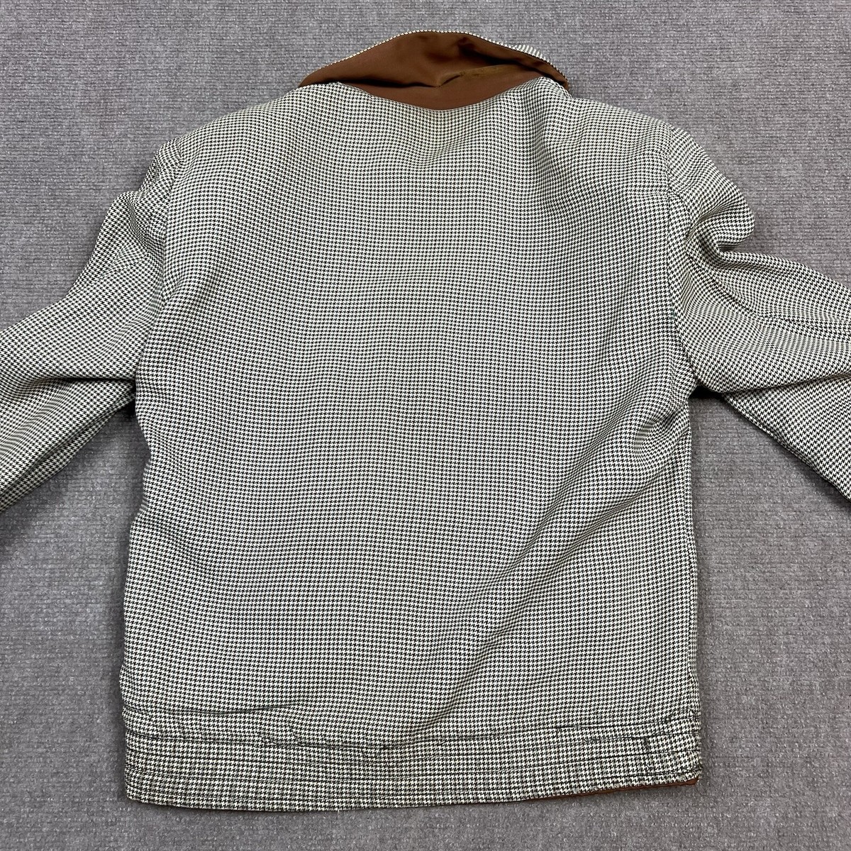 Vintage 40s 50s Houndstooth Gabardine Ricky Jacket Reversible Size