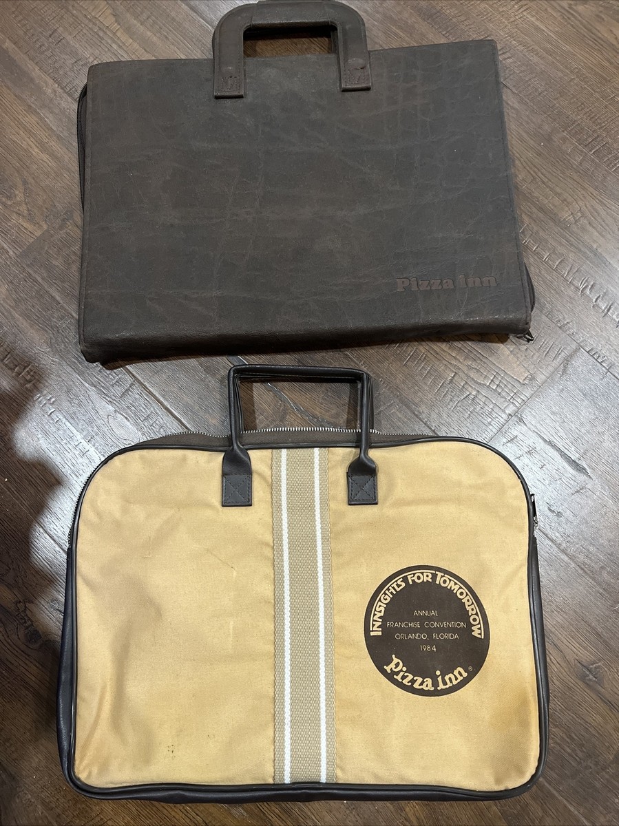 Vintage Pizza inn Brown Briefcase Zip Close Document Bag Pocket 3