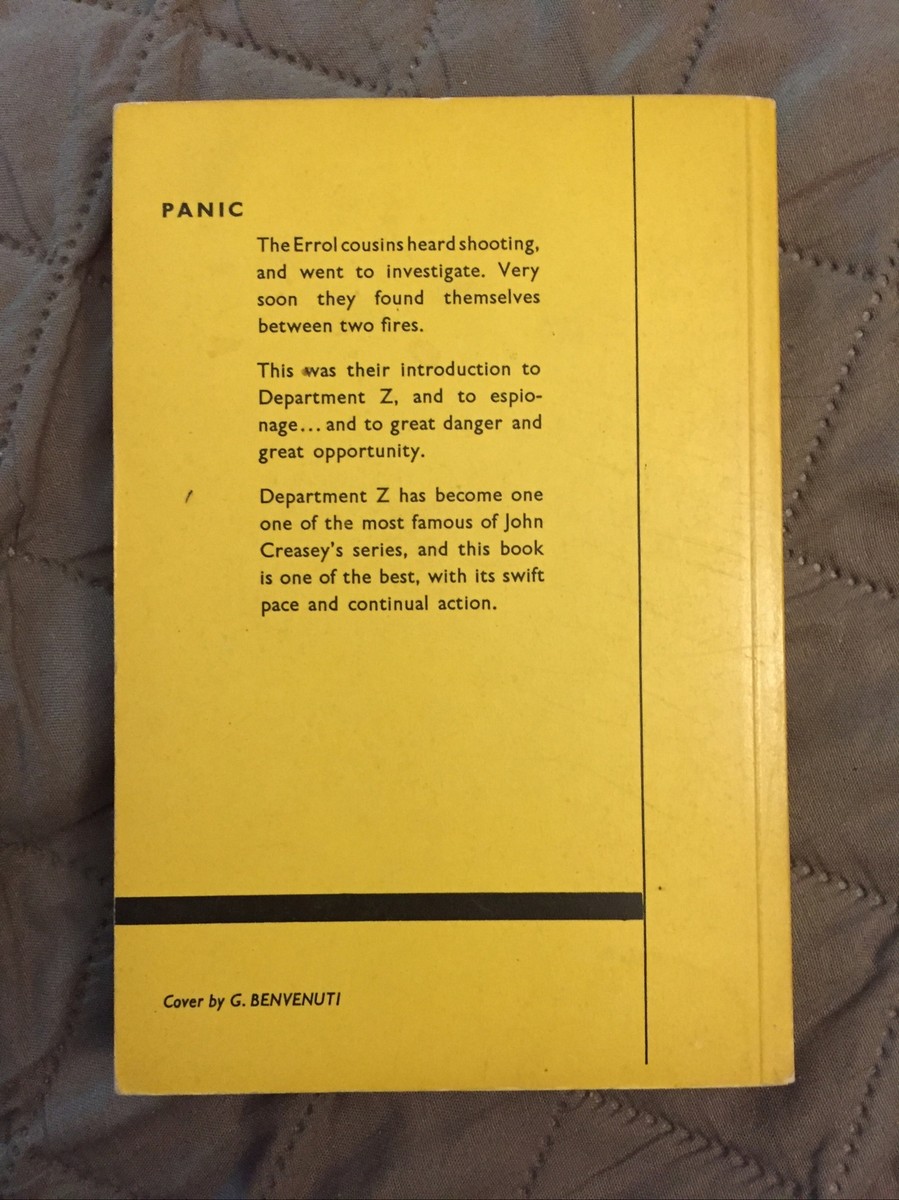 Crime Vintage Paperback gga, Panic! by Creasey, British Jay Book