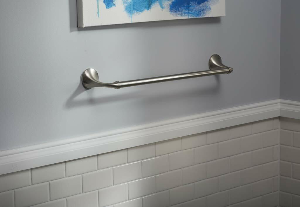 Kohler Elliston R72784-BN 18" Towel Bar - Brushed Nickel - 3-Step Easy Install