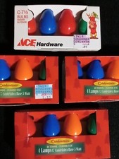 replacement C7 1/12 multi colored bulbs 4 lamps c7 candelabra base 5 watts.